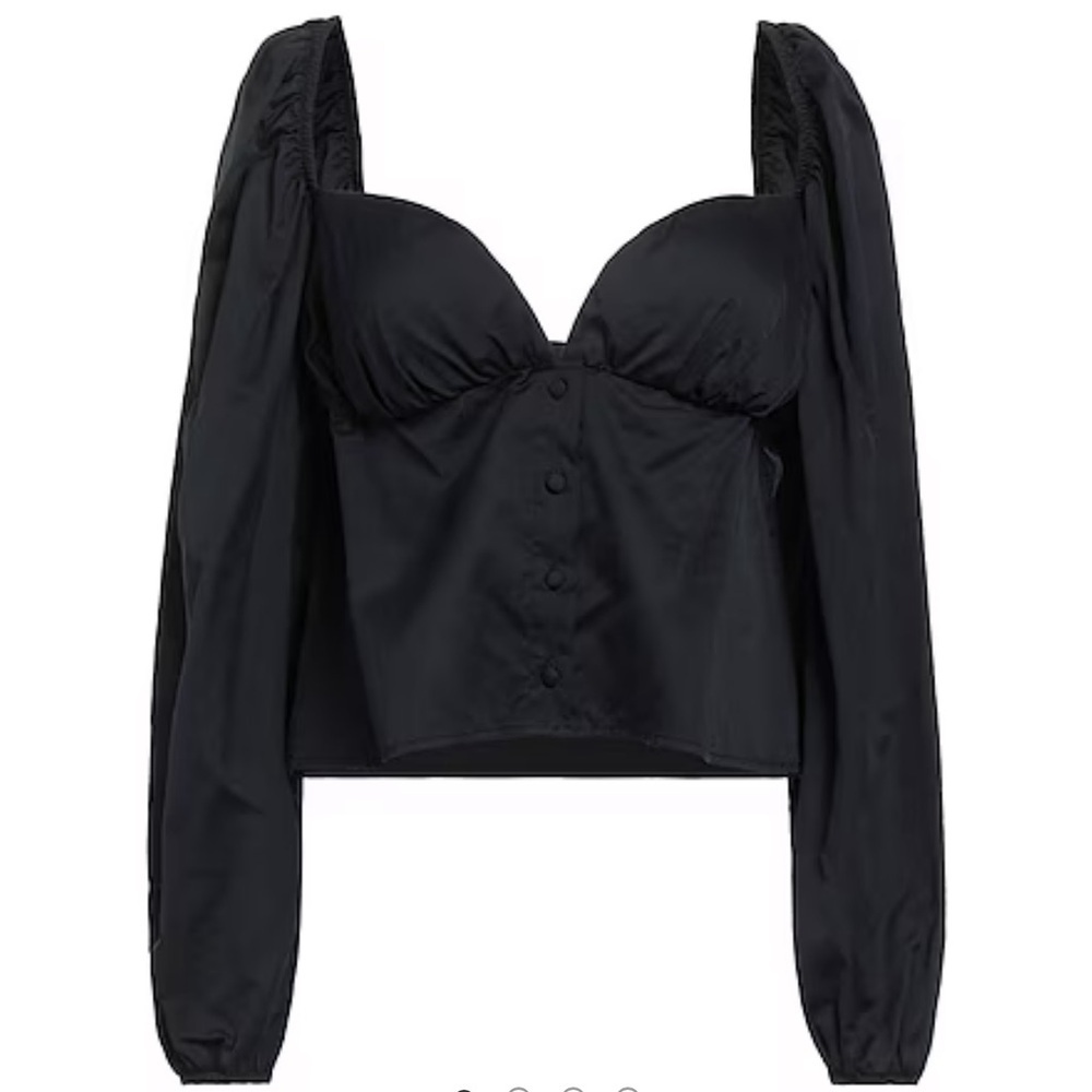 NWT Federica Tosi Black Bustier Blouse - Size 6